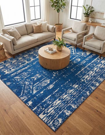 Navy Blue Lennon Square Rug