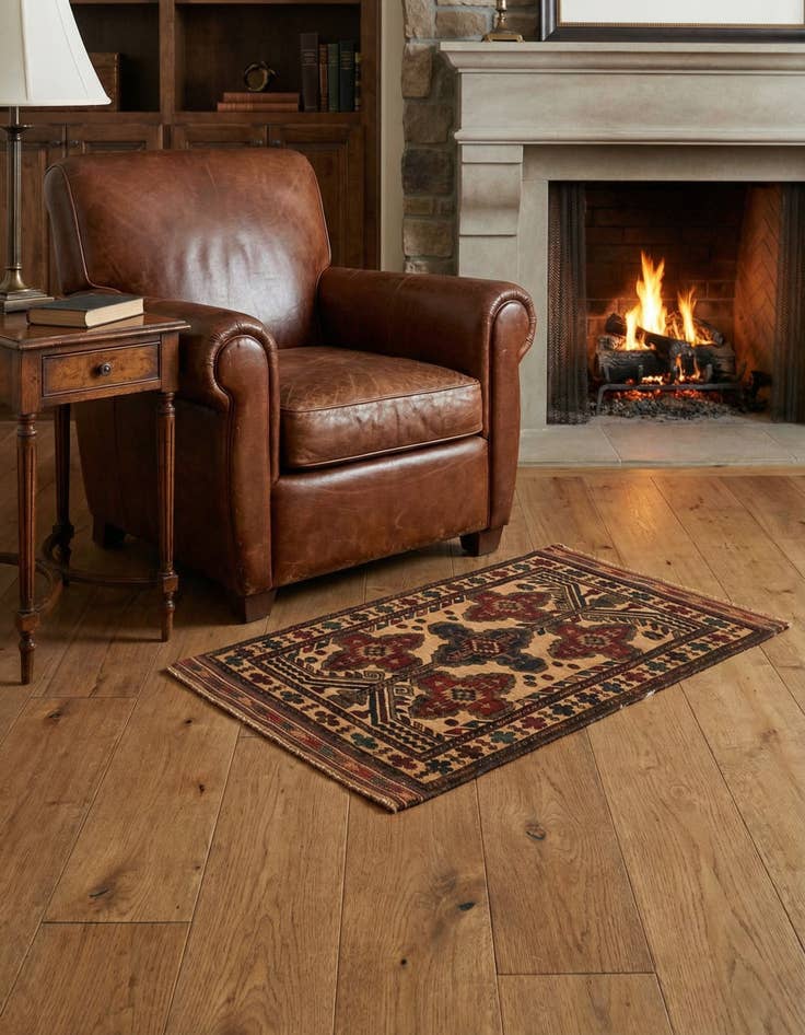 Detail image of 2' 8 x 4' 5 Hand Knotted Sumak Wool Rug