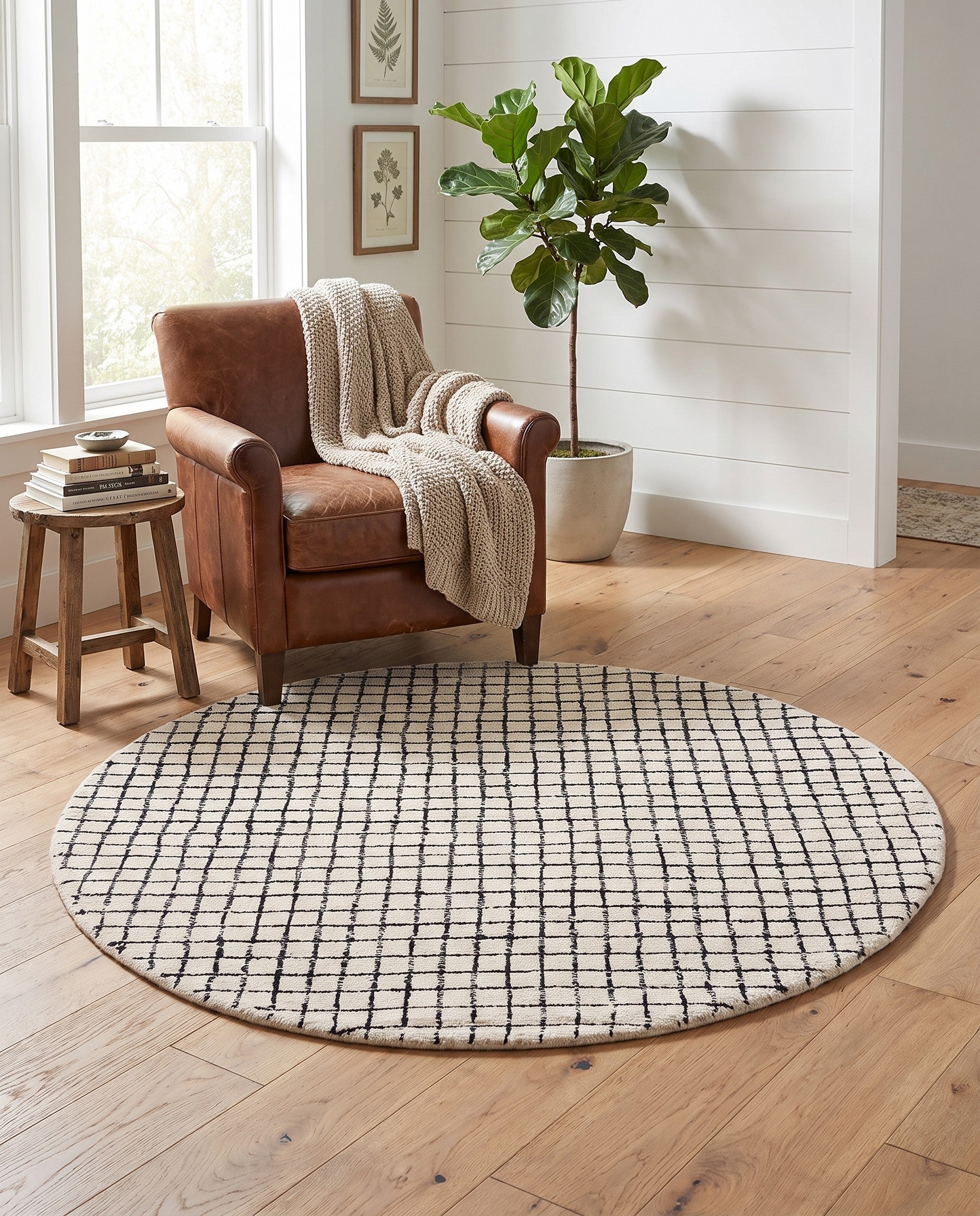 5' 1 x 5' 1 Heritage Line Wool Round Rug