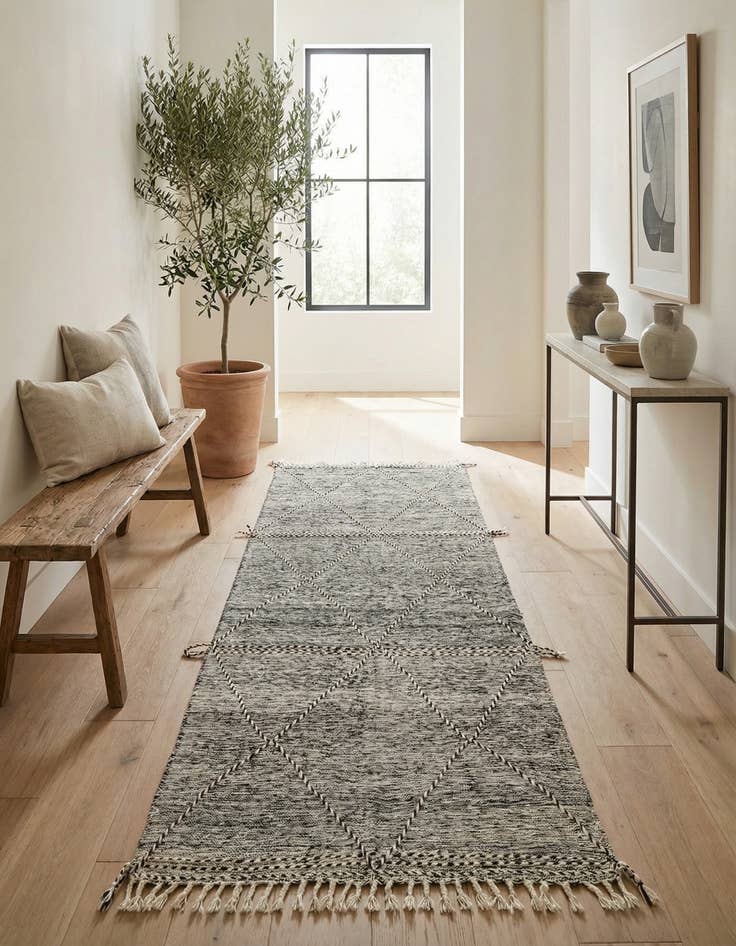 Detail image of 5' 4 x 9' 6 Hand Knotted Moroccan Wool Runner Rug