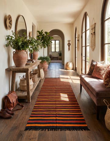 4' 6 x 9' 6 Hand Knotted Moroccan Wool Runner Rug