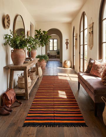 4' 6 x 9' 6 Hand Knotted Moroccan Wool Runner Rug