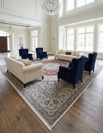 16' 5 x 16' 5 Hand Knotted Nain Persian Square Rug