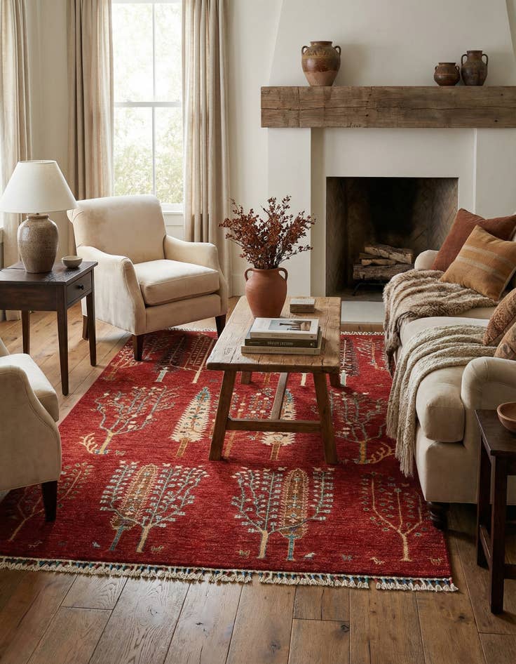 Detail image of 4' 1 x 6' Ariana Wool Rug