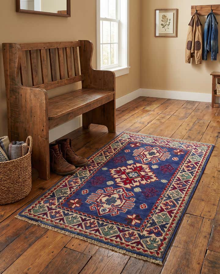 1' 11 x 3' Hand Knotted Kazak Rug