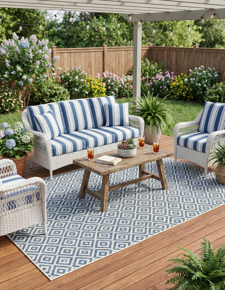 Detail image of 5' 3 x 8' Easy-Clean Jill Zarin Costa Rica Indoor / Outdoor Rug