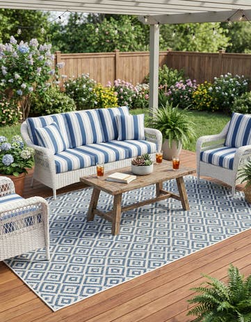 5' 3 x 8' Easy-Clean Jill Zarin Costa Rica Indoor / Outdoor Rug