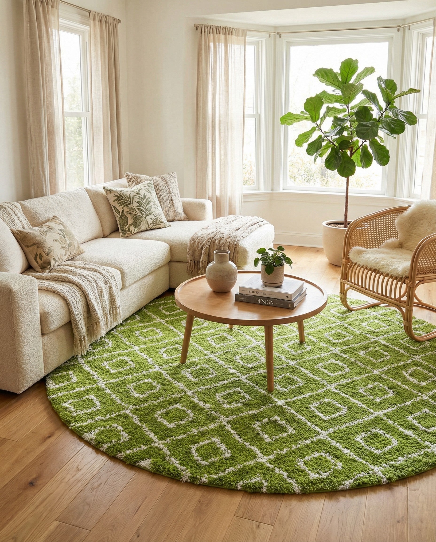 Primary image 10' x 10' Trellis Shag Round Rug