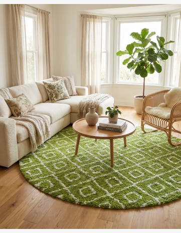 10' x 10' Trellis Shag Round Rug