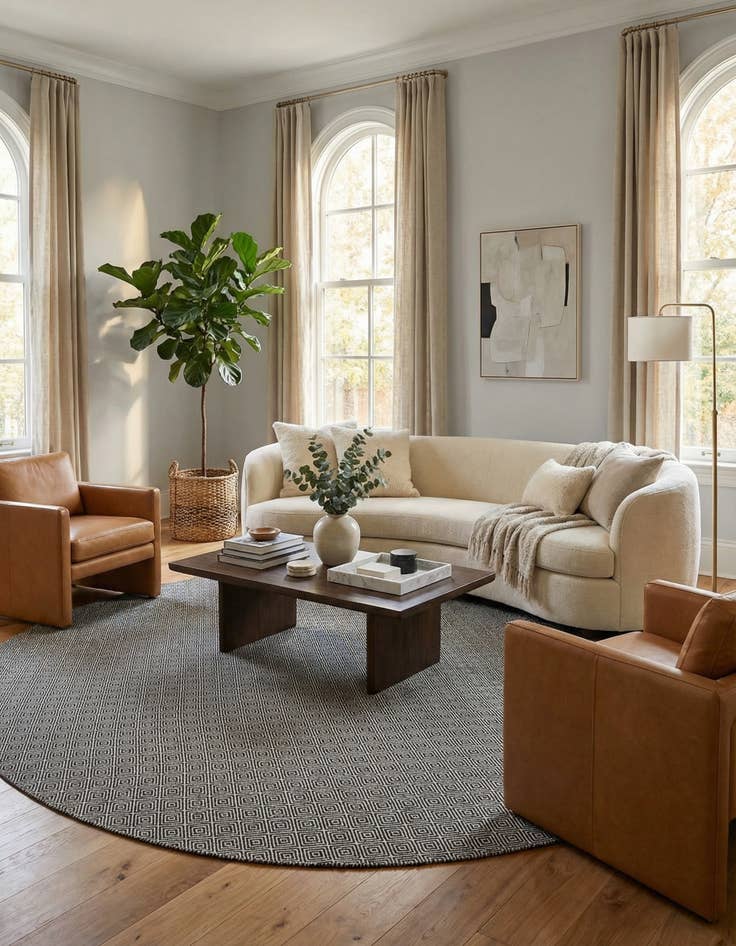 Detail image of 12' x 12' Geo Trellis Flatweave Round Rug