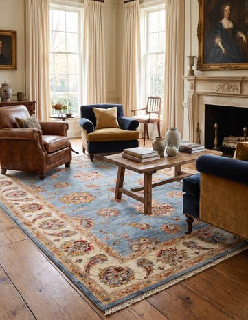 4' 11 x 6' 8 Hand Knotted Ziegler Rug