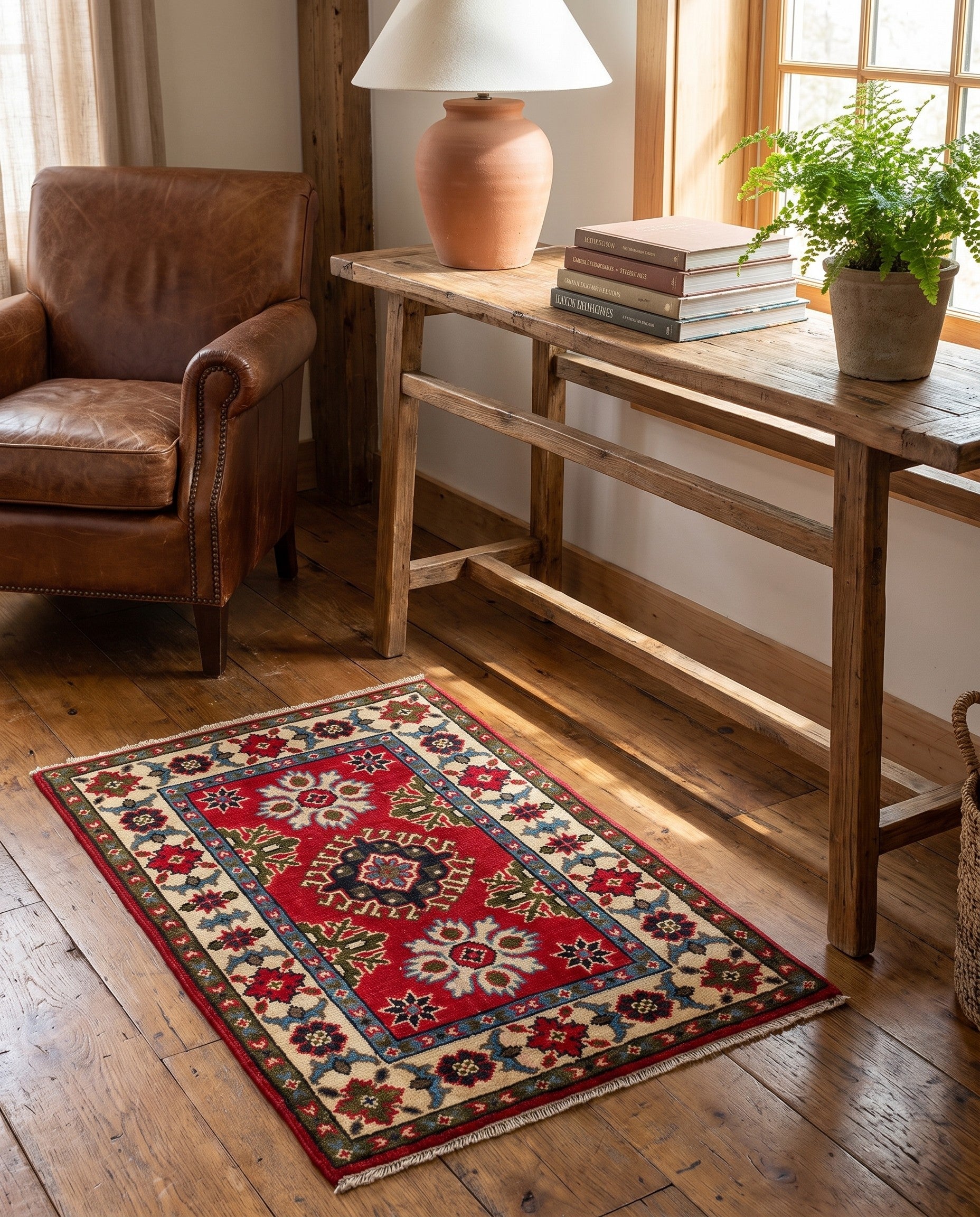2' x 3' 1 Hand Knotted Kazak Rug