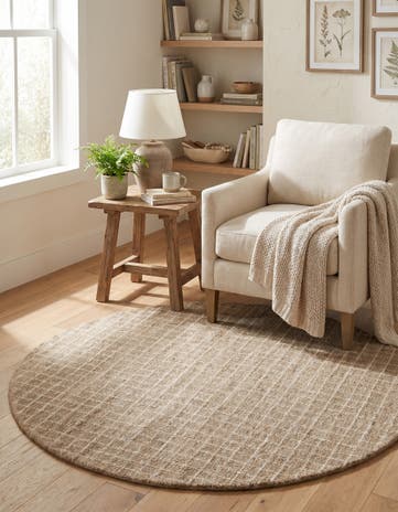 5' 1 x 5' 1 Heritage Line Wool Round Rug