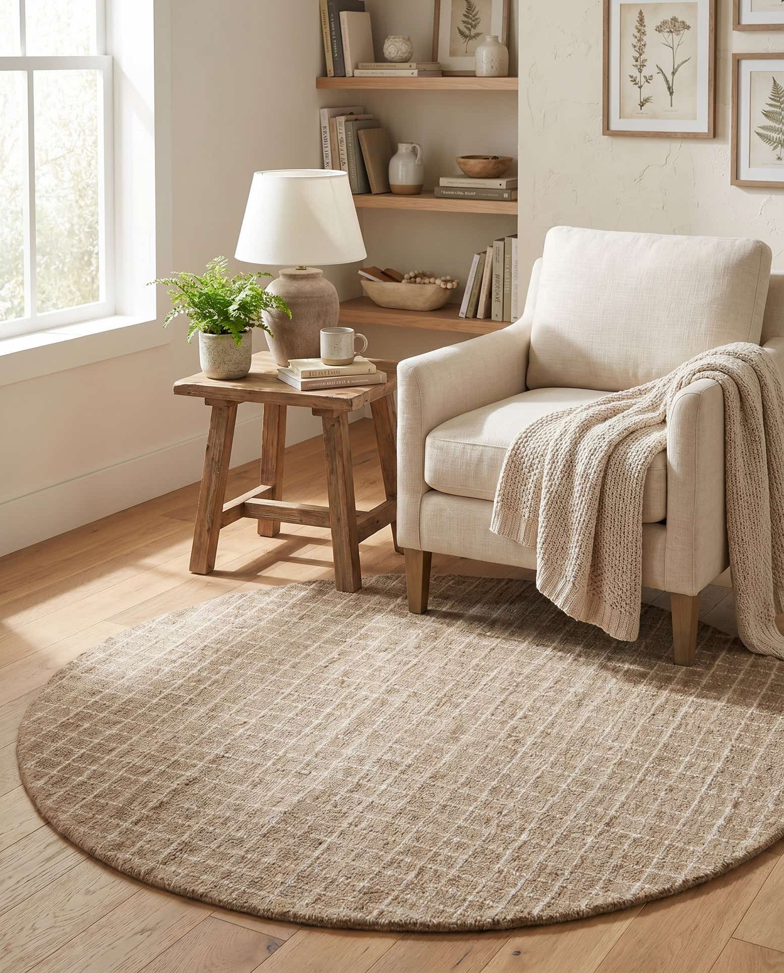 5' 1 x 5' 1 Heritage Line Wool Round Rug