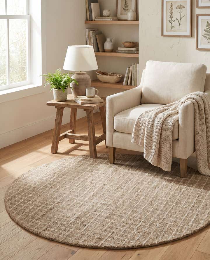 5' 1 x 5' 1 Heritage Line Wool Round Rug