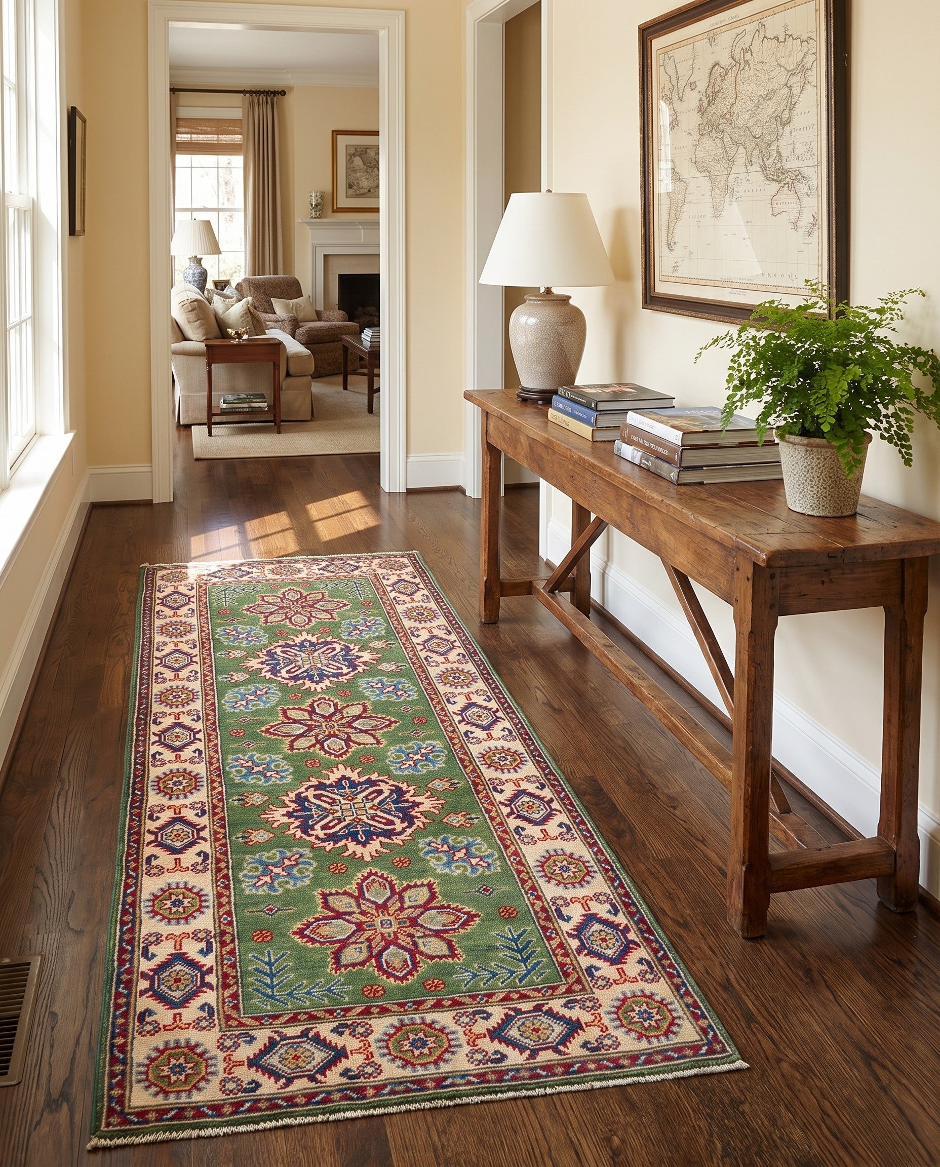 80cm x 200cm Hand Knotted Kazak Runner Rug