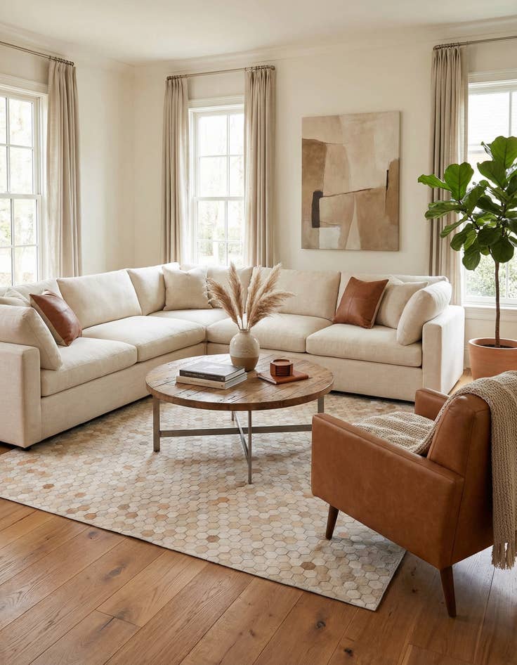 Detail image of 4' 10 x 6' 8 Cowhide Rug