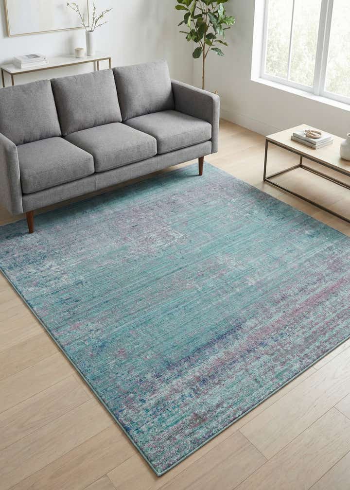 8' x 8' Aqua Square Rug