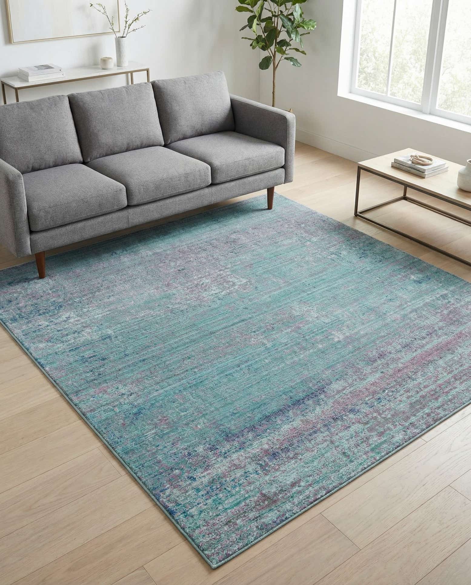 8' x 8' Aqua Square Rug