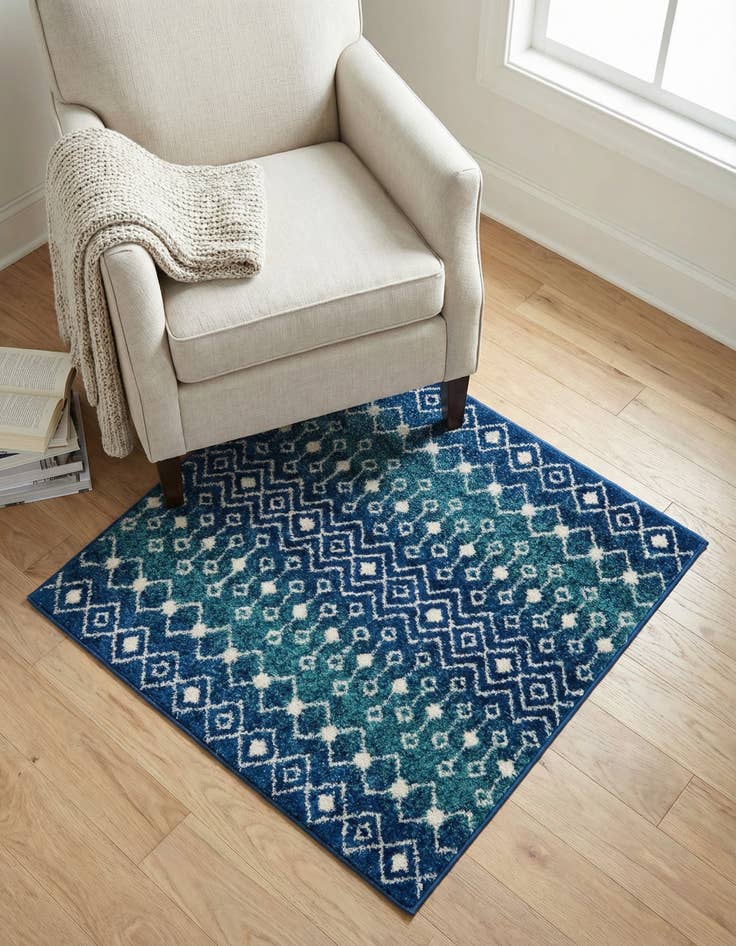 Detail image of 4' x 4' Moroccan Trellis Square Rug