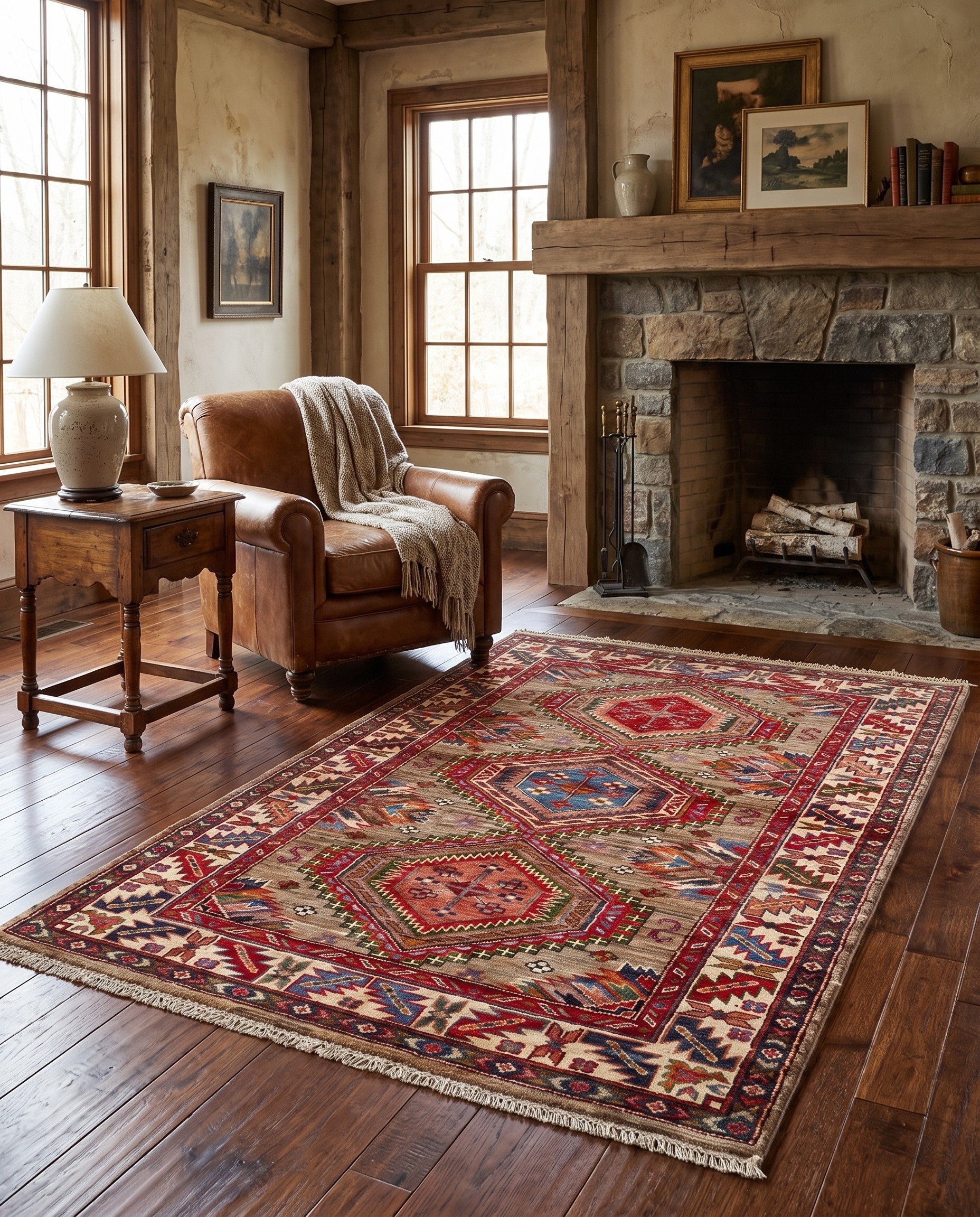 3' 4 x 5' 1 Hand Knotted Kazak Rug