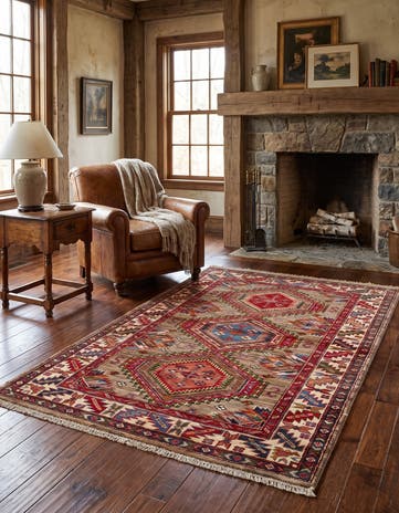3' 4 x 5' 1 Hand Knotted Kazak Rug