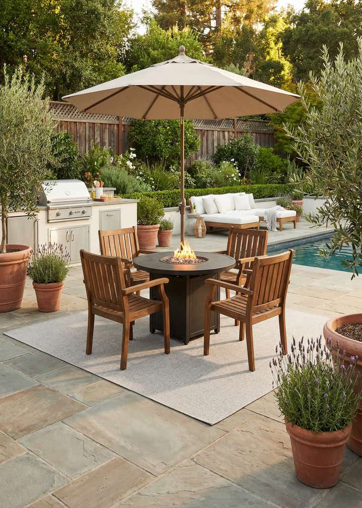 10' x 10' Easy-Clean Solid Indoor / Outdoor Square Rug