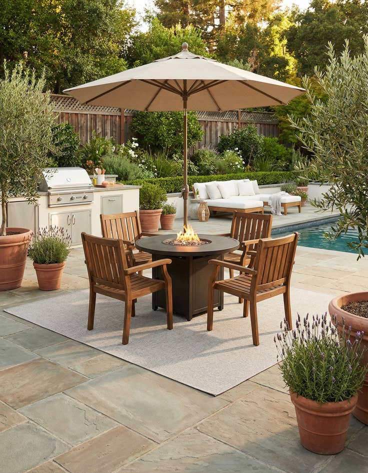 Detail image of 10' x 10' Easy-Clean Solid Indoor / Outdoor Square Rug