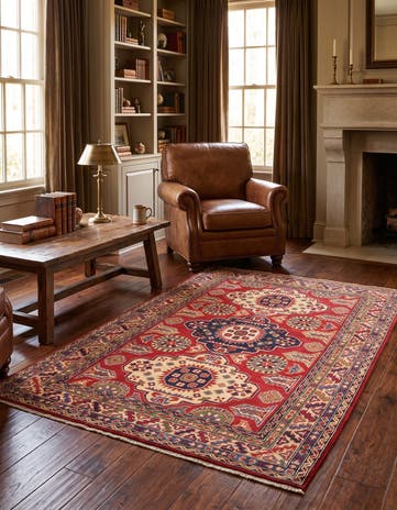 5' 1 x 7' 3 Hand Knotted Kazak Rug