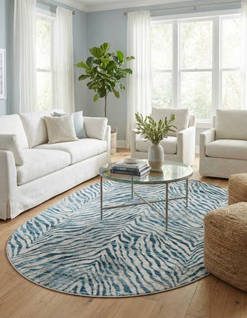 Blue Finsbury Oval Rug