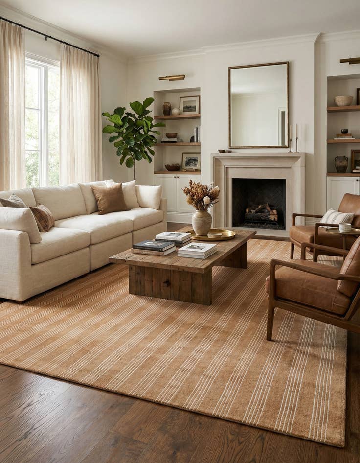 Detail image of 9' x 12' Jill Zarin Striped Wool Rug