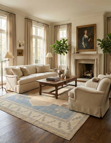 9' 1 x 12' Hand Knotted Oushak Wool Rug