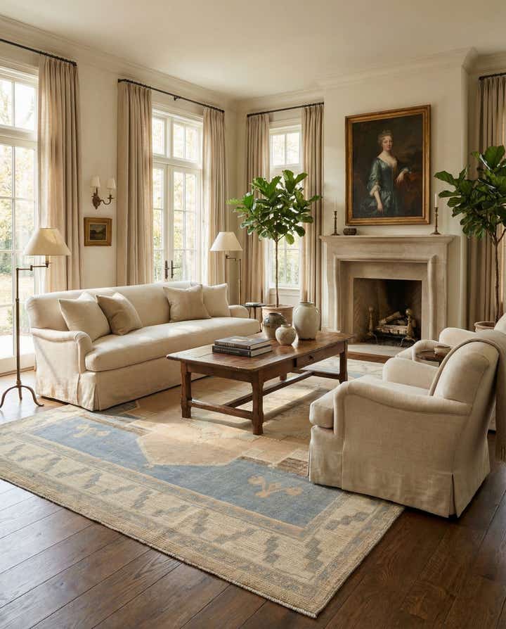 9' 1 x 12' Hand Knotted Oushak Wool Rug