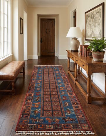 2' 11 x 8' 10 Hand Knotted Kazak Runner Rug