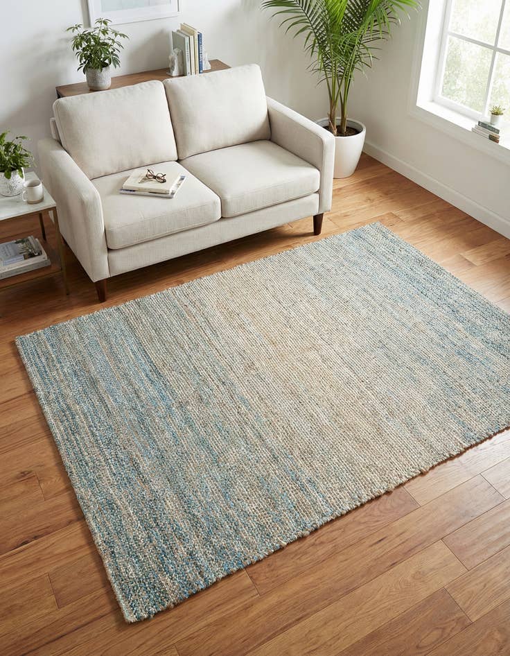 Detail image of  4' 1 x 6' 1  Hand Woven Chenille Jute Rug