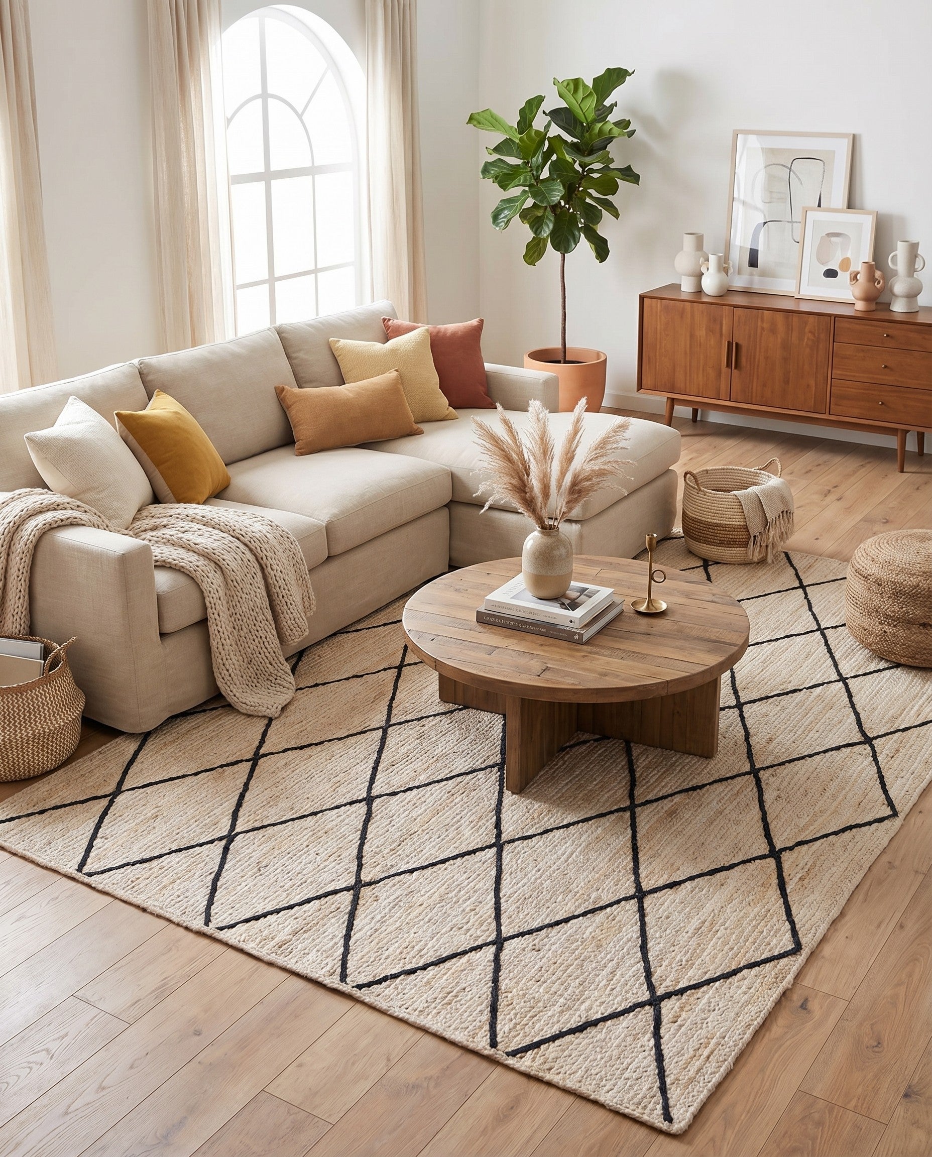 Primary image  8' x 10'  Hand Braided Jute Rug