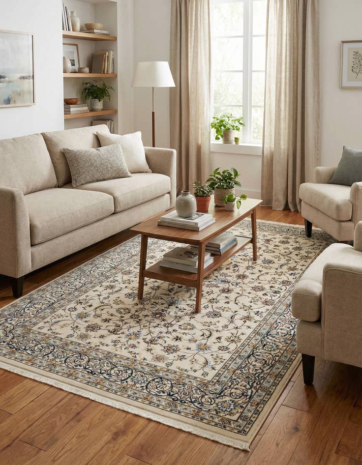 Detail image of 5' 3 x 8' Nain Design Rug