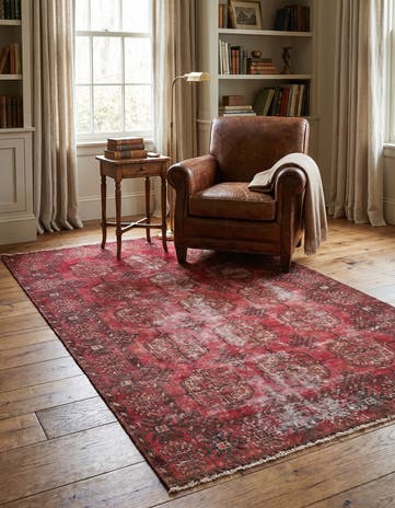 4' x 6' 4 Hand Knotted Ultra Vintage Persian Wool Rug