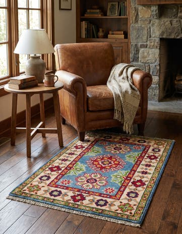 2' x 3' 1 Hand Knotted Kazak Rug
