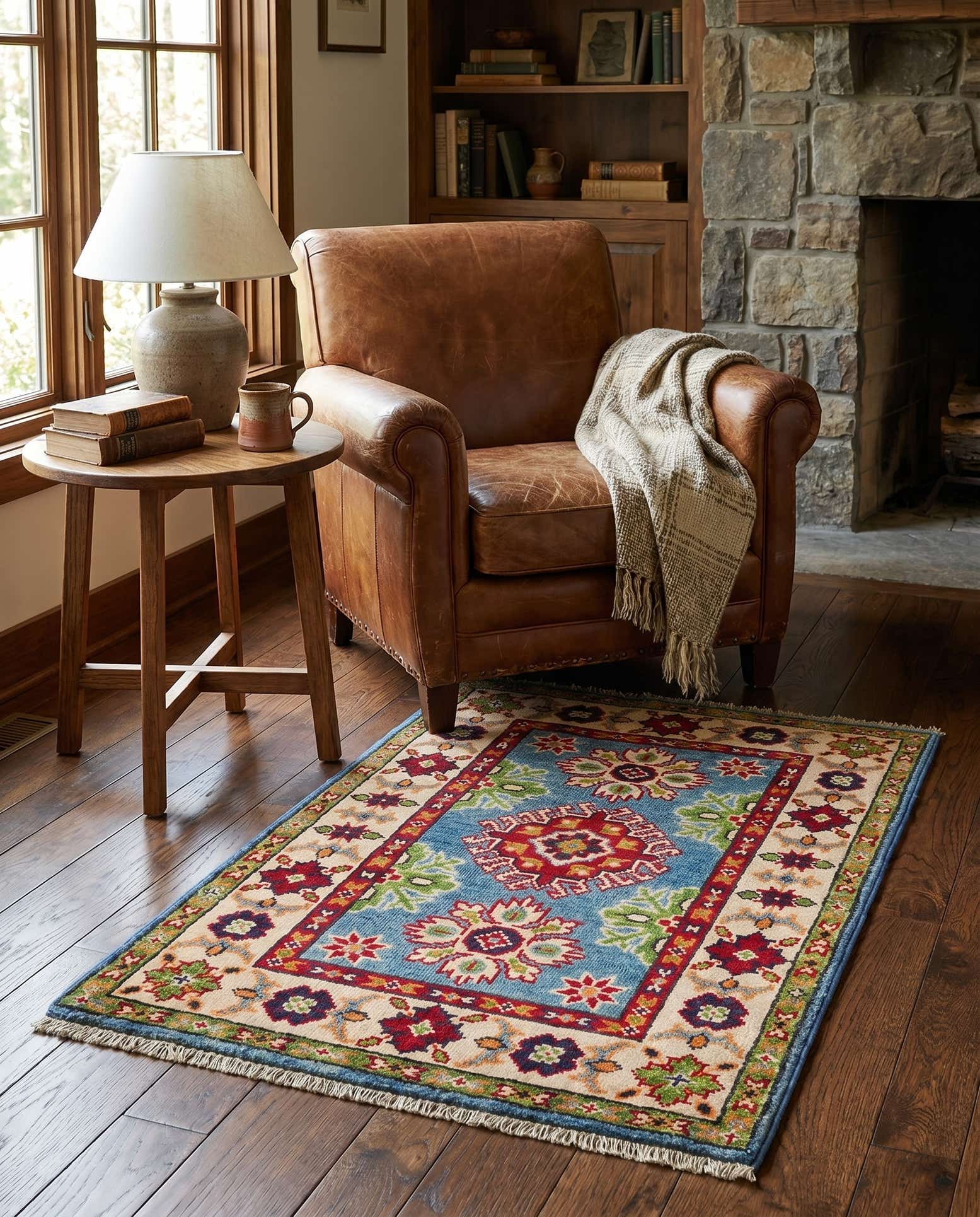 2' x 3' 1 Hand Knotted Kazak Rug