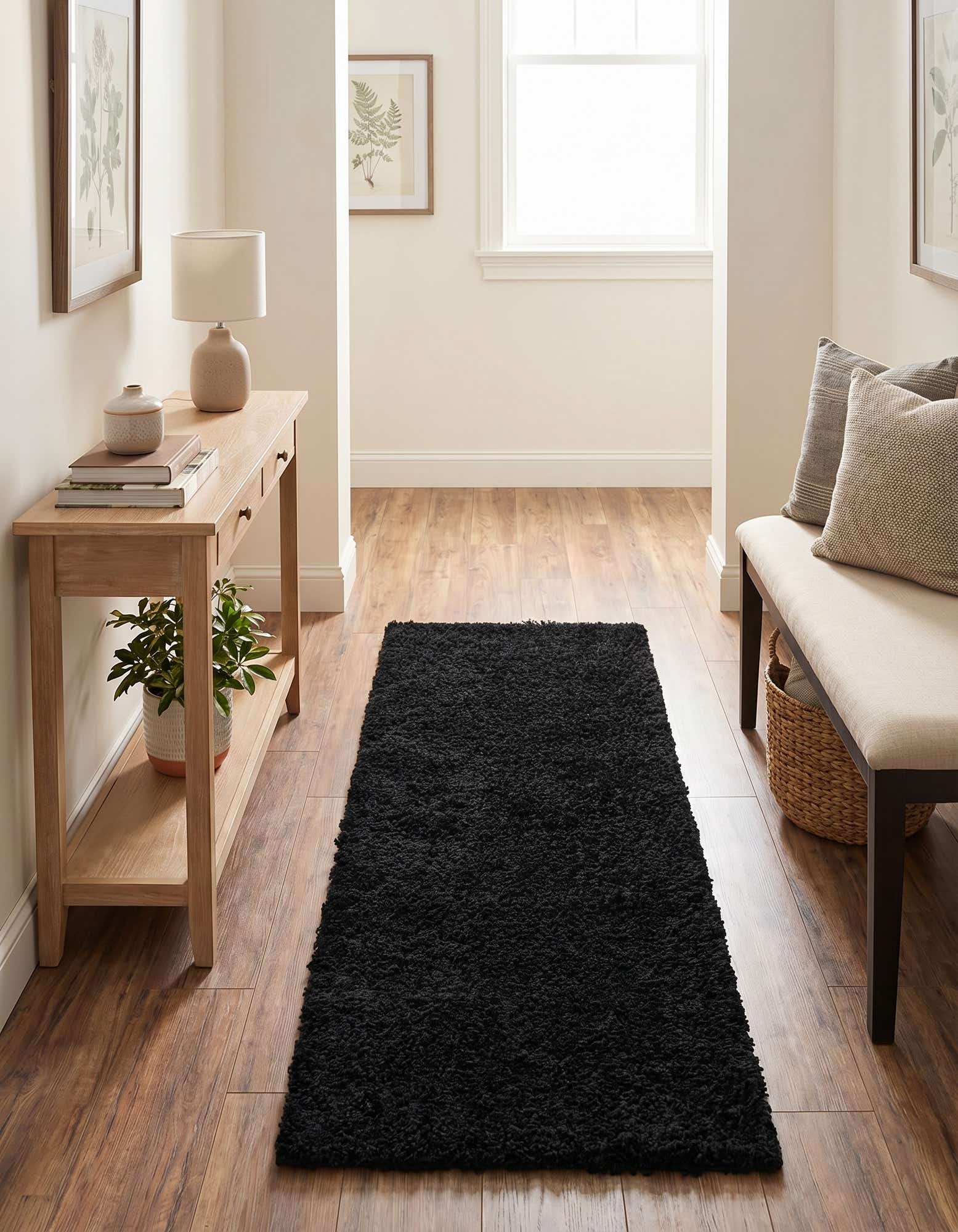 2' x 6' Solid Shag Runner Rug