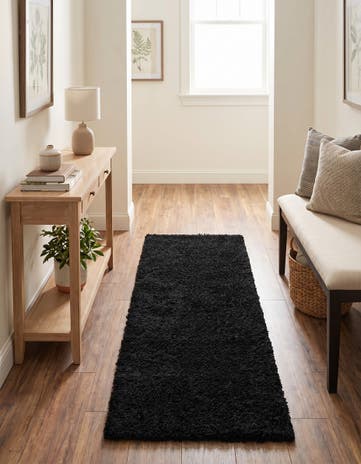 2' x 6' Solid Shag Runner Rug