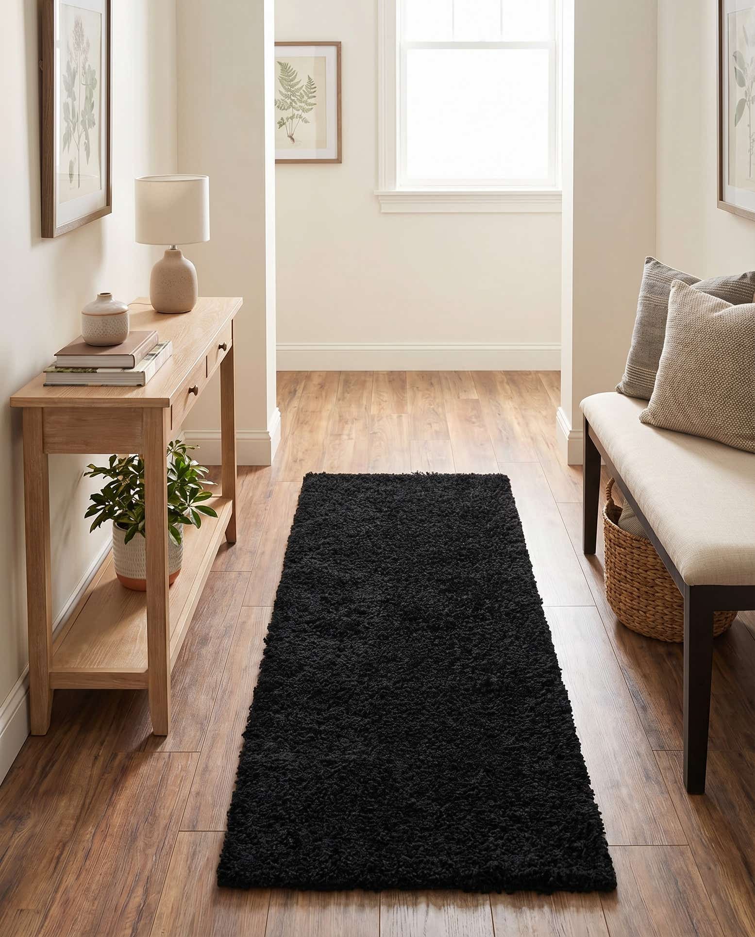 2' x 6' Solid Shag Runner Rug