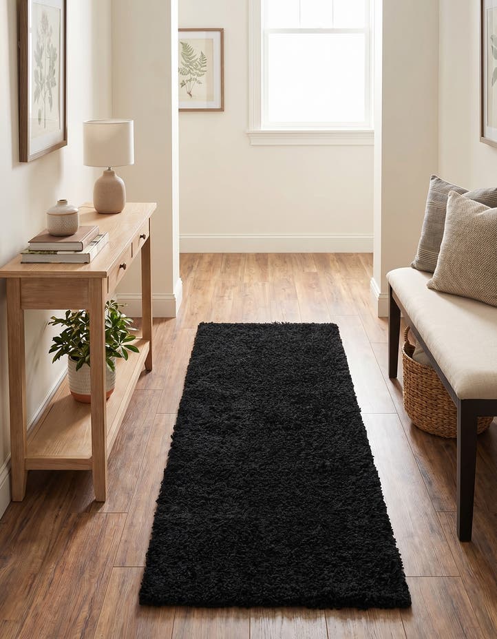 2' x 6' Solid Shag Runner Rug