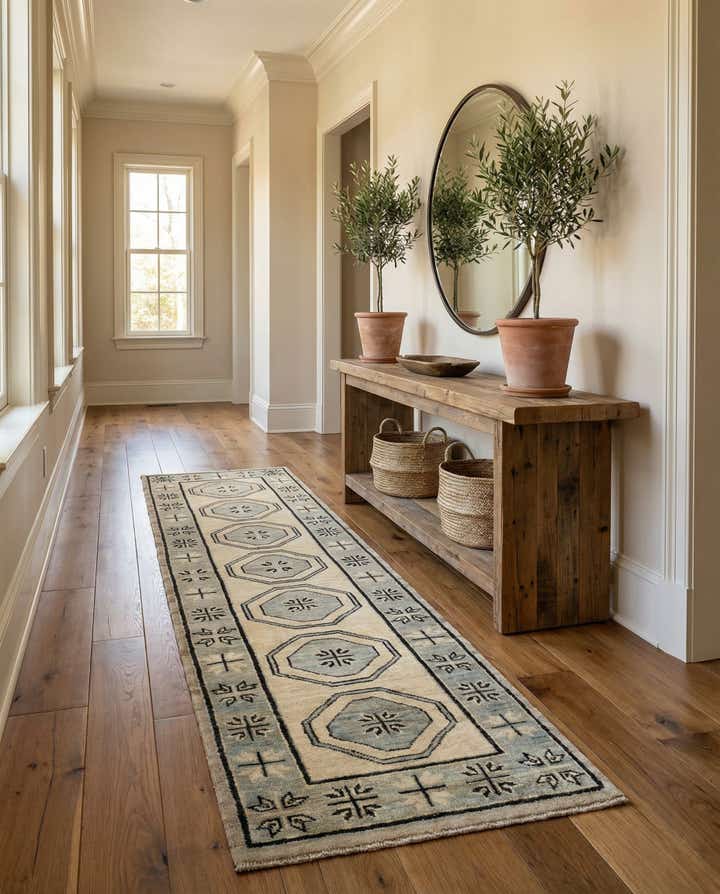 2' 9 x 10' 6 Hand Knotted Oushak Wool Runner Rug