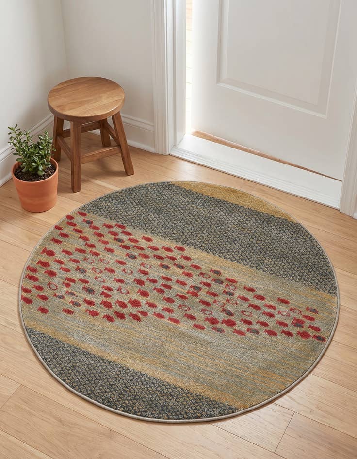 Detail image of 3' x 3' Kashkuli Gabbeh Round Rug