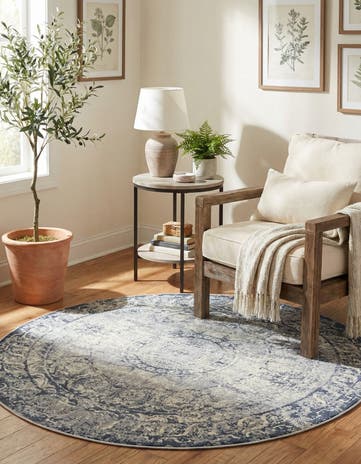 Dark Blue Eliza Round Rug