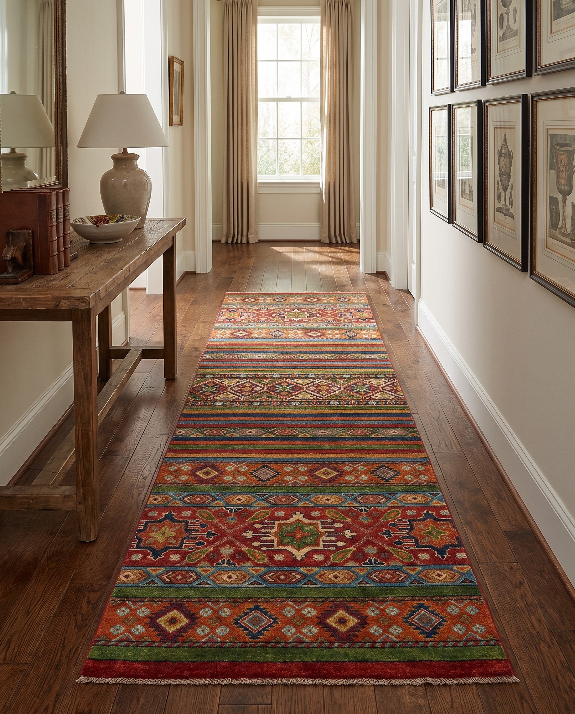 2' 8 x 9' 9 Hand Knotted Kazak Runner Rug