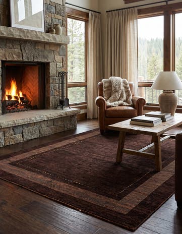4' 10 x 7' Hand Knotted Gabbeh Wool Rug