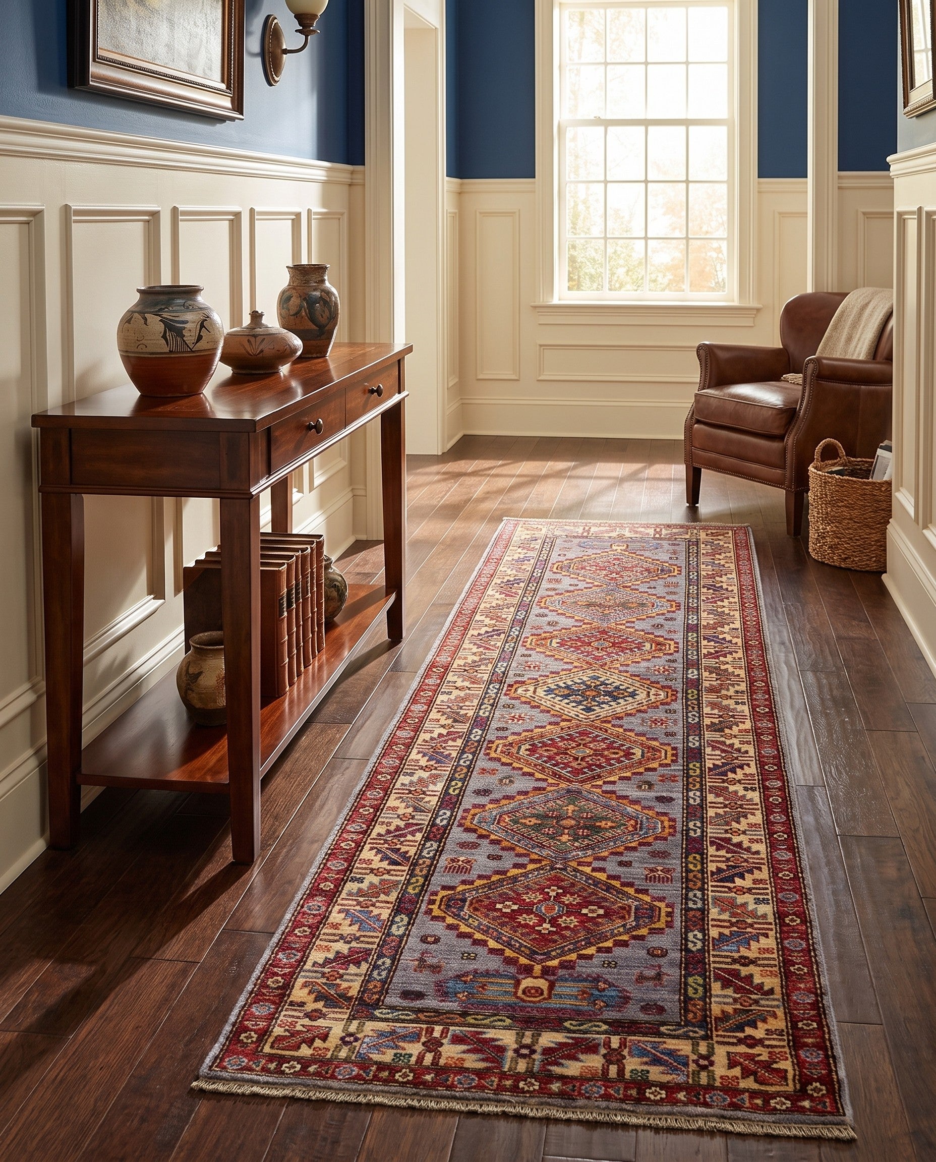 2' 8 x 8' 6 Hand Knotted Kazak Runner Rug